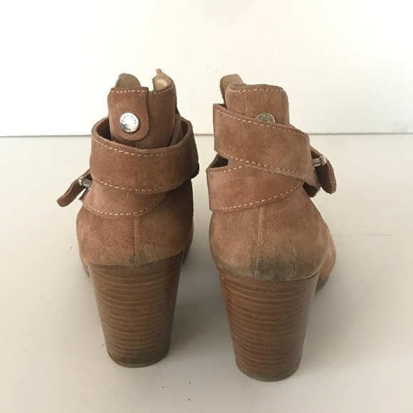 Rag & Bone Tan Suede Block Heel Ankle Booties with Straps •.Size 36.5 🔴 - Picture 3 of 8